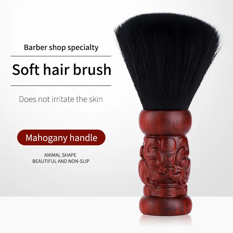 HMS01 Private Label Solid Red Wood Handle Soft Pure Badger Wholesale Shaving Brushes Set For Barber Men Traditional Hair Cutting