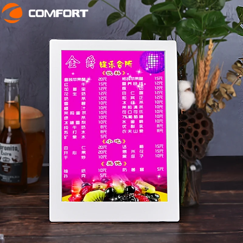 No MOQ KTV Night Club Restaurant Rechargeable Single Double Triple A4 A5 Led Menu book