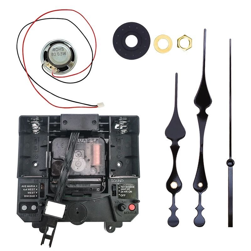 12888 Youngtown Clock Mechanism With 4x4 Westminster Music Chime Box With Clock Hands and Pendulum Swing Holder  DIY Clock Kits