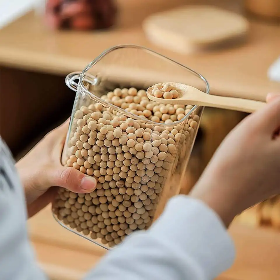 Лидер продаж стеклянная банка IKOO с широким горловым горлом боросиликатная кухонная для хранения набор стеклянных банок из боросиликатного материала кухни