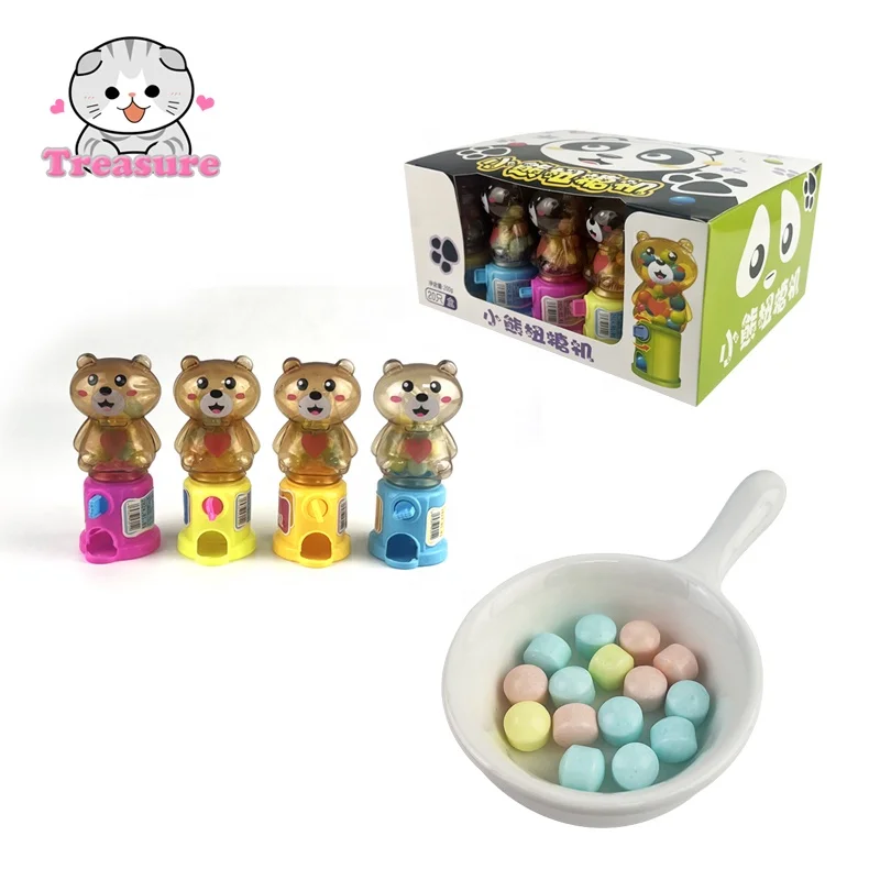 OEM Interesting  cool game machine shape bear  toy candy with press candy