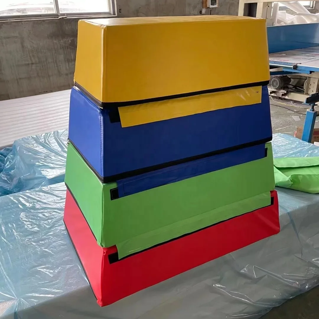 factory wholesale 4 -section trapezoid foam vaulting mat gymnastics for children skills training