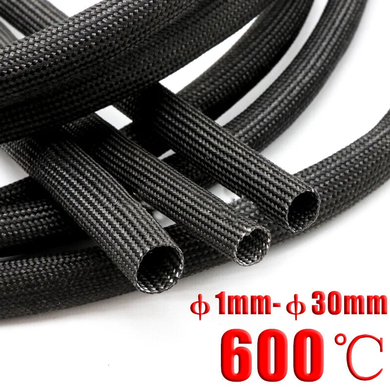 VW-1 White/Black 600C HIGH TEMP Fiberglass Sleeving Wire Cable Insulation Tube