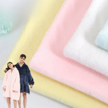 Super Soft Plush Solid Double Side Brushed 100% Polyester Flannel Fleece Fabric Knitting Coral Flannel Fleece Fabric for Garment