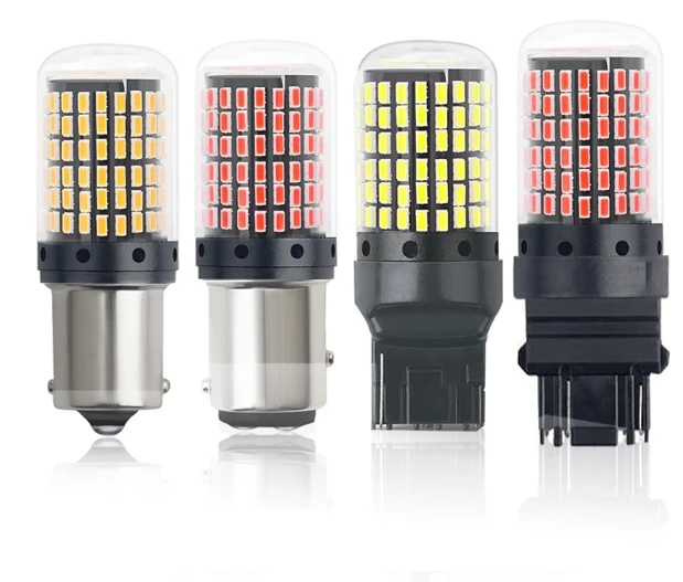 LED Light Support for Car Exterior Accessories T20 7440 W21W 3014 4014 144 SMD 7443 1156 1157 BAY15D for Turn Signal Lights Bulb