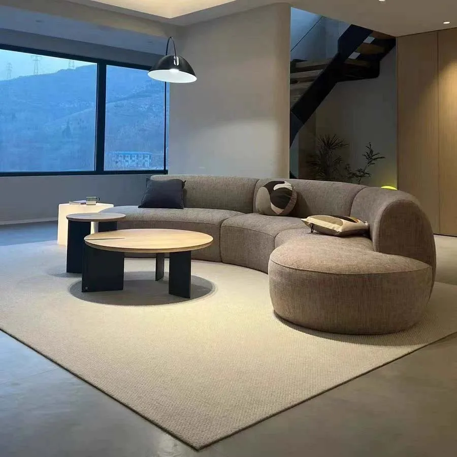 Good Quality Modern Living Room Curved Lounge Sofa Luxury White Velvet Fabric Sofa Set For Home Furniture