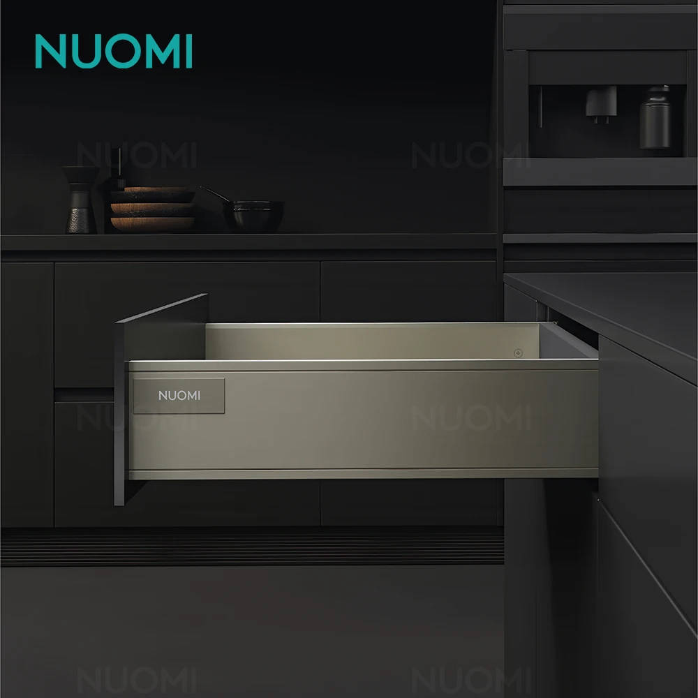 NUOMI Furniture Hardware JANE Series Tandem Cabinet Drawer Box Runner Rail Soft Closing Slim Undermount Drawer Slide for Kitchen