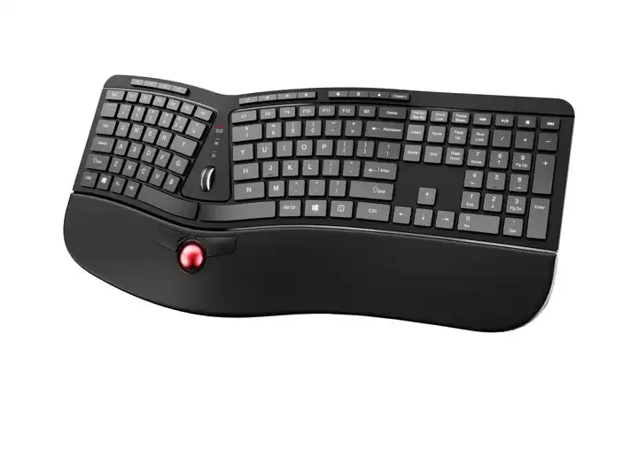 Ergonomic Teclado Vertical Quiet Ergonomic Wireless Keyboard With A Trackball For Programmers
