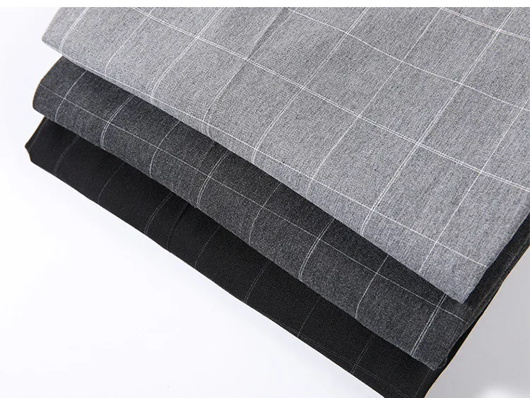 New Fashion Plaid Printed Pants For Mens Mid Waist Button Trouser Male Formal Casual Long Pants