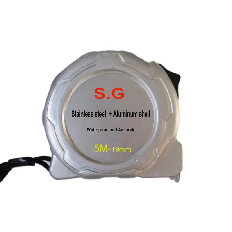 high-end waterproof measuring tape Aluminum case stainless steel tape measure 5m Metal Ruler