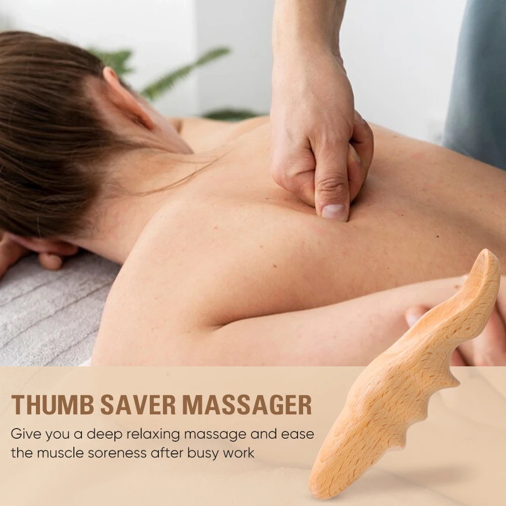 Natural Wood Therapy Body Massager Hand Held Pressure Point Massager For Back And Neck Massaging