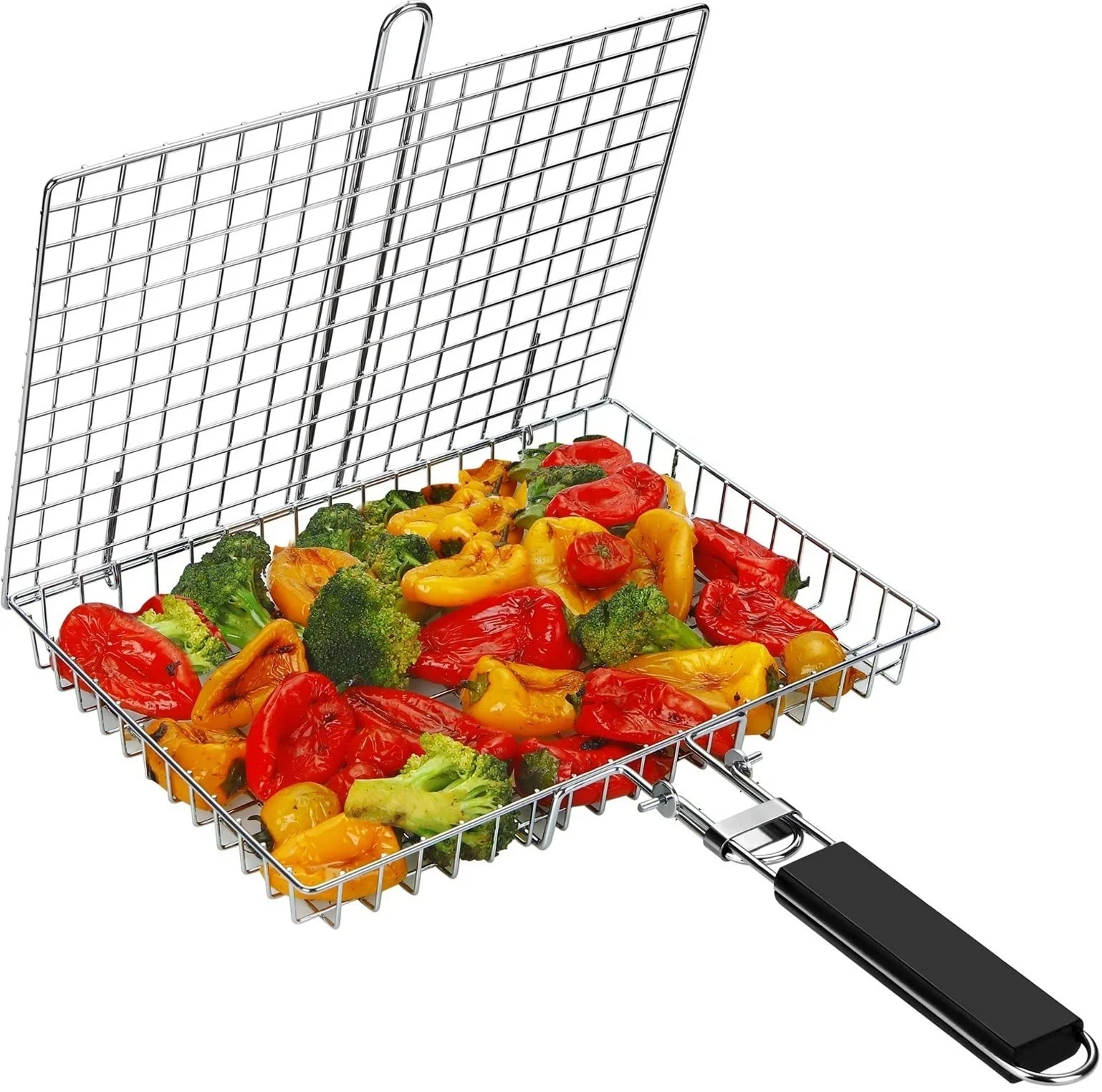 Stainless Steel Grill Wire Mesh Net Folder Basket Portable Bbq Grilling Basket Rotisserie Fish Vegetables Grill Shrimp Rack