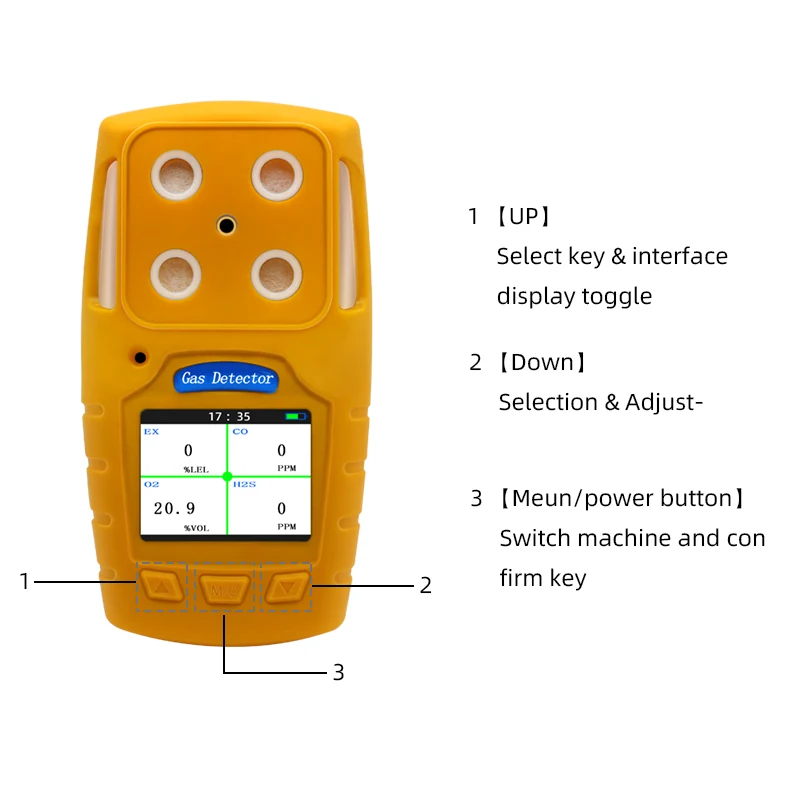 Safewill Wholesale ES30A Natural Gas Detector Battery Operated CO EX O2 H2S CO2 Portable Multi Gas Detector