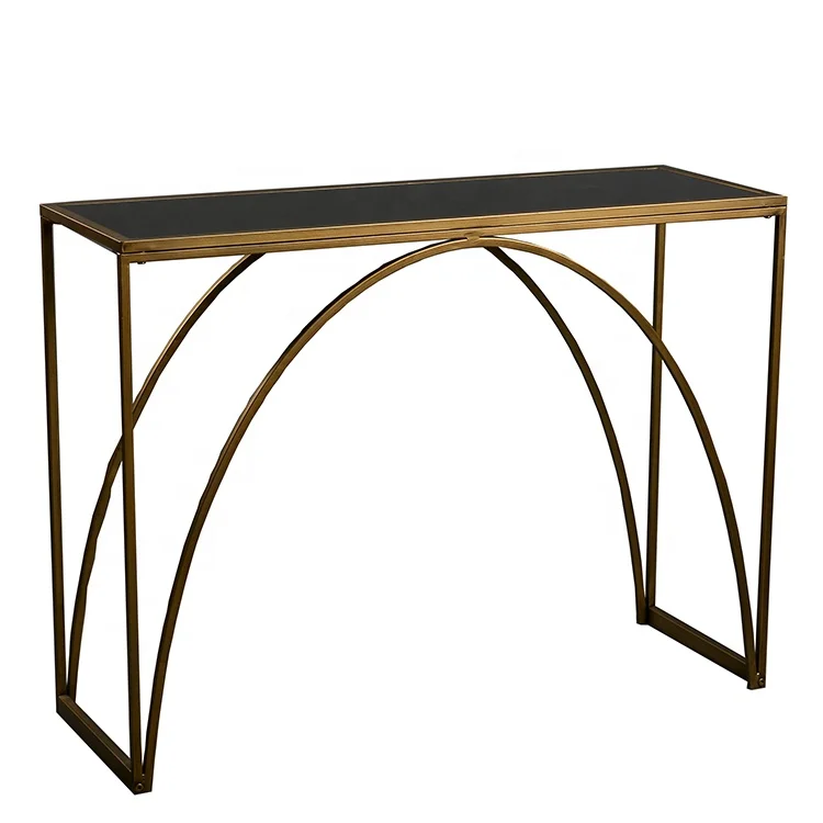 Mayco Hallway Mirrored Furniture Luxury Antique Gold Metal Console Table and Mirror