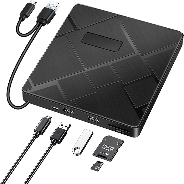 Hot selling CD/DVD-+ROM external optical drive with HUB, suitable for laptop desktop computer, cd dvd burner