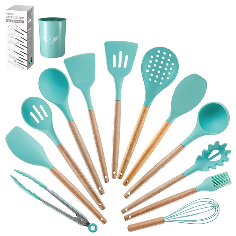 Home 12 piece a set Silicone cooking kitchen utensils set kitchen accessories
