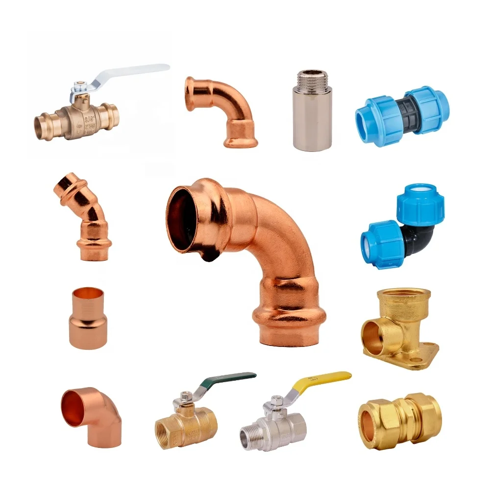 Customized 1/2 Inch 1 Inch Press 90 Elbow Copper Fittings for Plumbing and HVAC