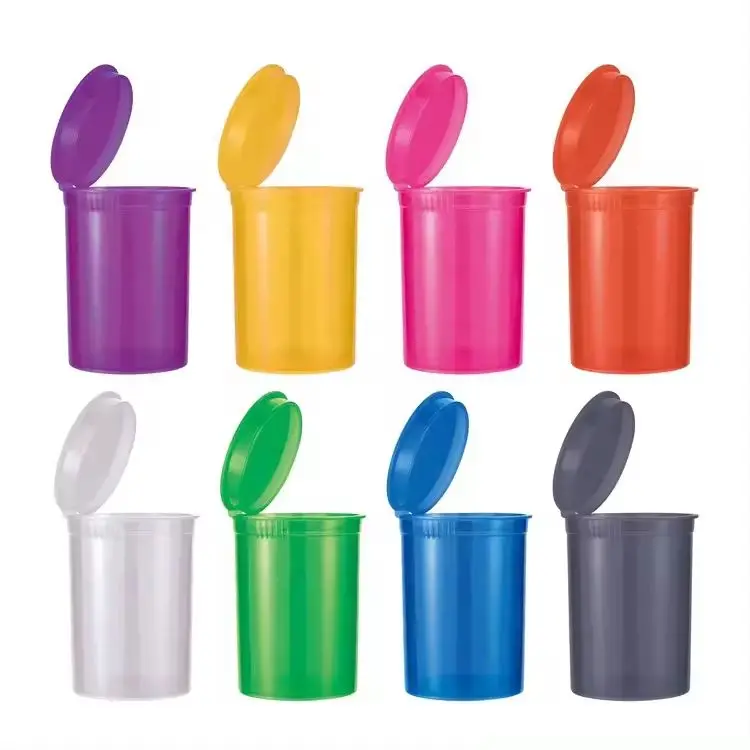 Hot Selling 13 Dram Small Plastic Prescription Pill Bottle with Lid Squeeze Pop Top Medical Vial