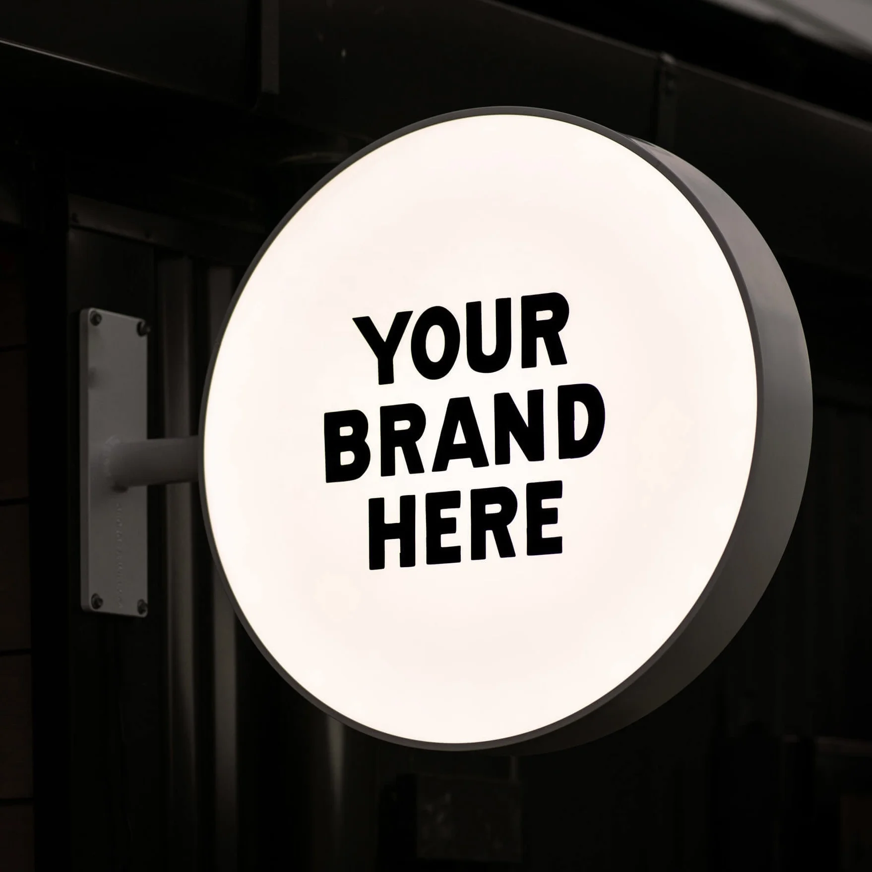 Custom Logo Storefront Blade Sign Wall Mounted Round Shop Sign Store Name Double Side Metal Sign