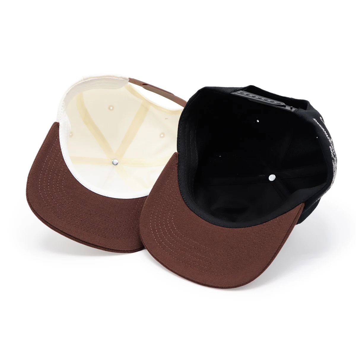 Custom Embroidery 3D Logo Embroidered Cap Unconstructed Two Tone Men Flat Brim Customize Your Own Design Snapback Hat