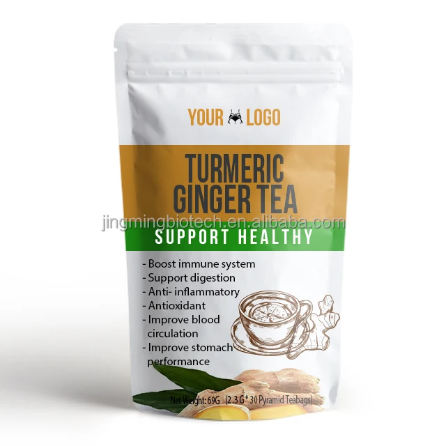 Private label Health and Wellness turmeric ginger lemonade tea Energy boost immunity promotes Cinnamon