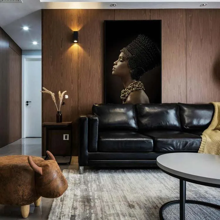 Wholesale Sexy Nude Art Black Woman Painting Hanging Artwork 100% Hand Painted Figure Portrait Wall Art Picture for Living Room