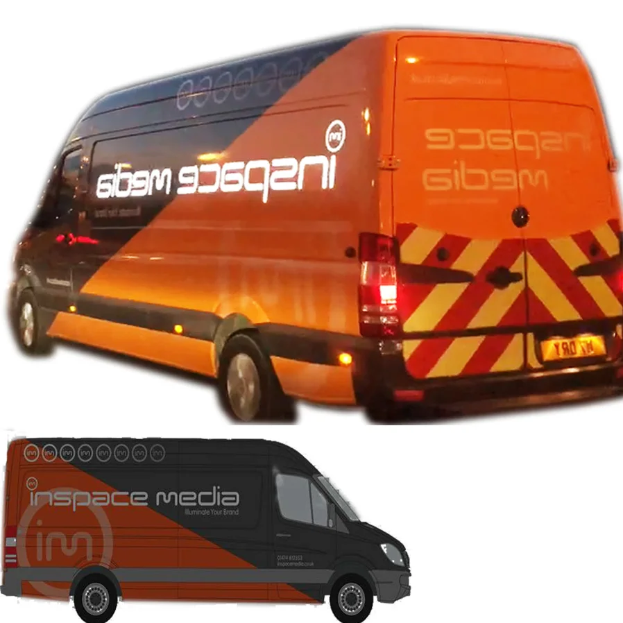 high brightness EL car sticker  car wrap EL poster EL sticker for car with light up function support custom  no MOQ demand