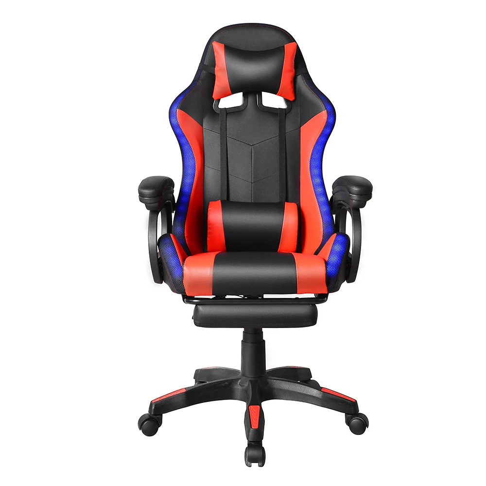 Manufacture Ergonomic Swivel playing chair RGB Adjustable PU Leather massage computer game chair silla gamer