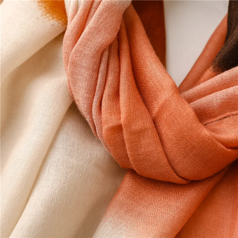 Мягкий льняной хлопковый шарф с принтом вискозные шали женские роскошные длинные шарфы