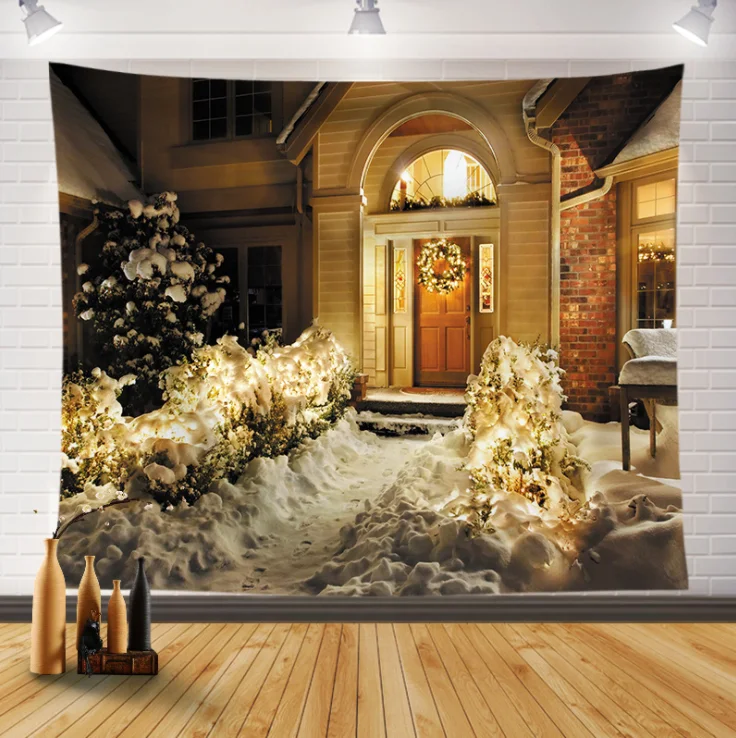 Hot Selling 3d Christmas Tree Sock Tapestry Wall Decor Xmas Wall Hanging Christmas Tapestry