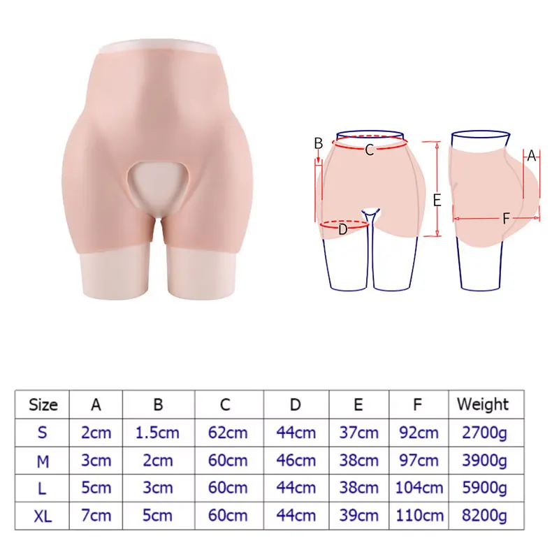 Wide Sexy Hip Pants Enhance Bubble Butt Transgender Crossdresser Hip shaping False Butt Silicone One Piece Push Up Panties