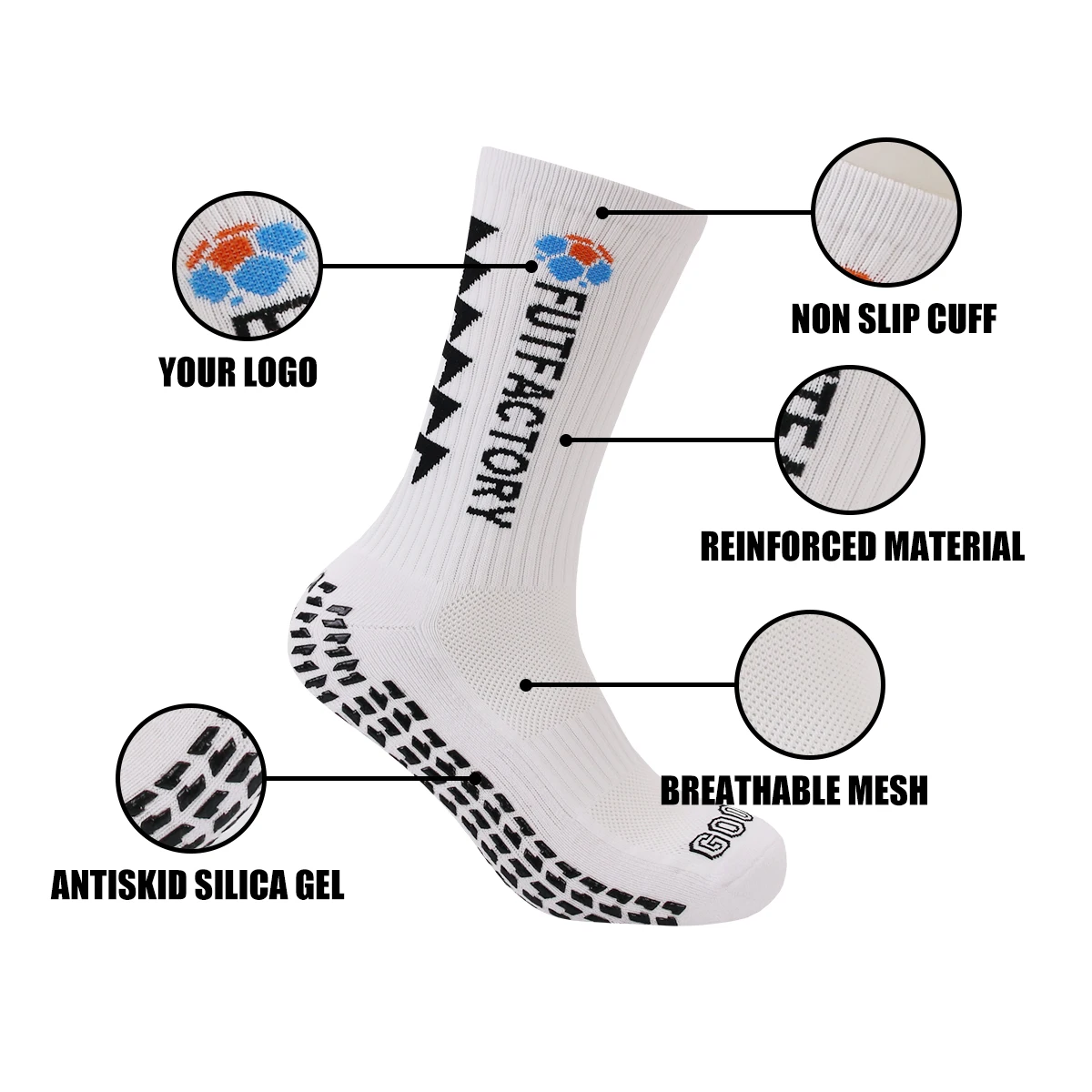 Custom Anti-slip Football Socks Men Women Non-slip Soccer Basketball Tennis Sport Socks Grip Socks