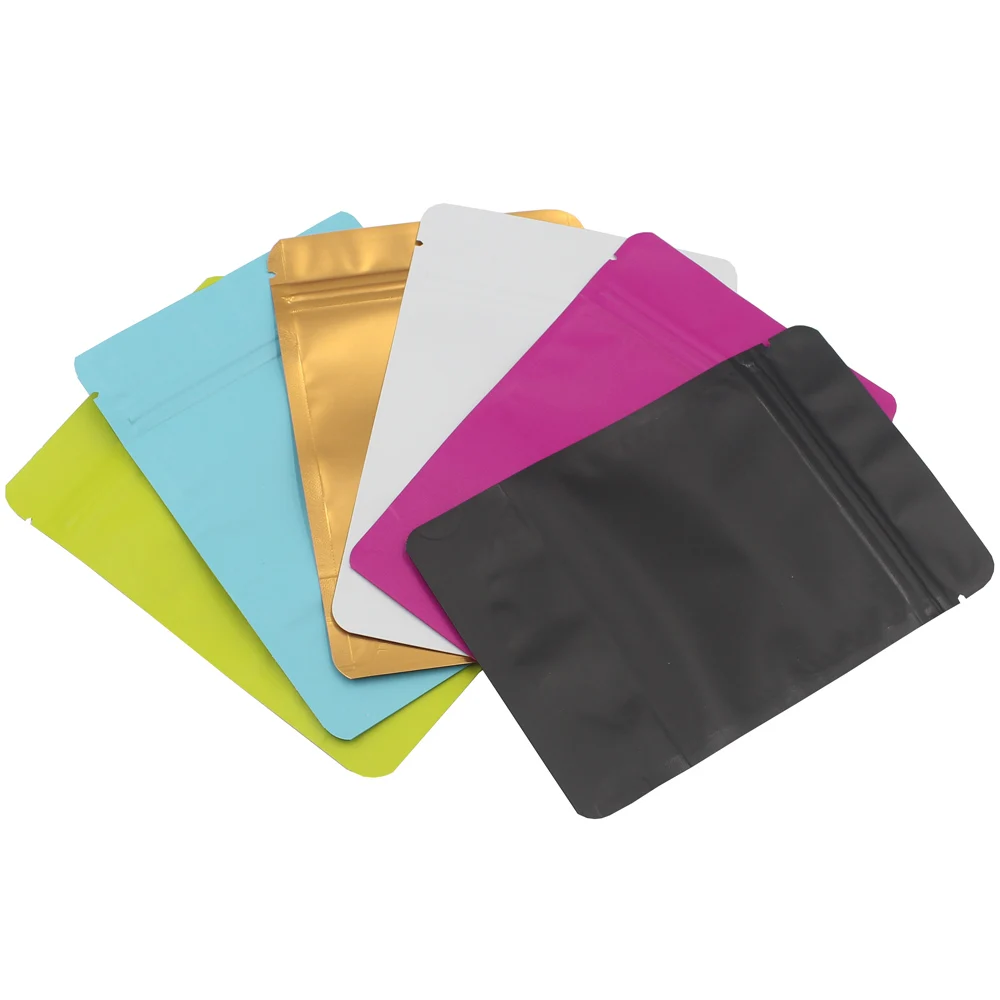 
Various Sizes Matte Green / Blue / Gold / White / Black Aluminum Foil Plastic Ziplock Packaging Bags Stand Up Zip Lock Pouches 