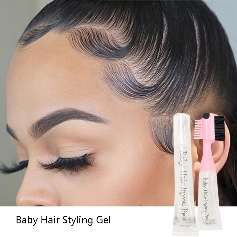 Private Label 30ml Lace  Wig Gel Baby Hair Styling Gel and Edge Control Brush Set