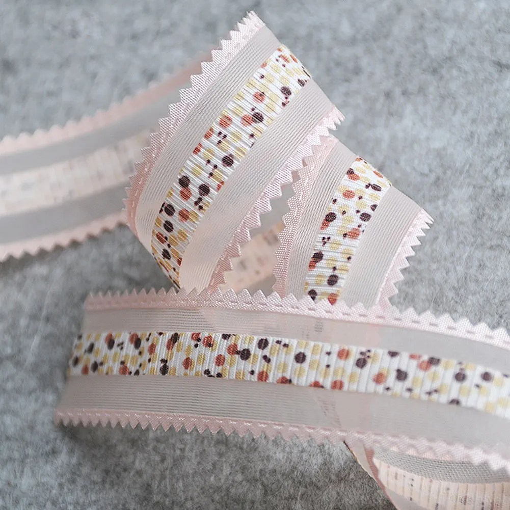 High Quality Lace Satin Ribbon Gift Packing Cake Package Birthday Wedding Decoration Printed Logo