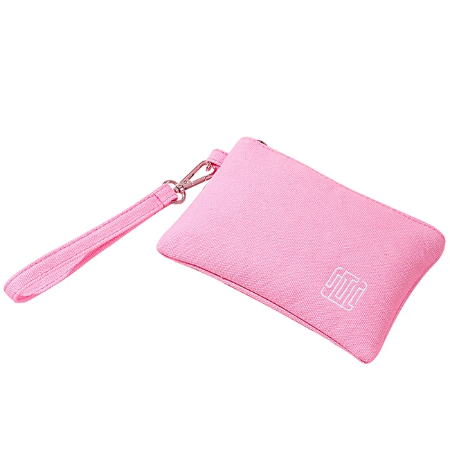 Fashion Promotional Gfit Zipper Coin Bag Canvas Pouch Bag Customized Logo Printed Small Cotton Coin Purse