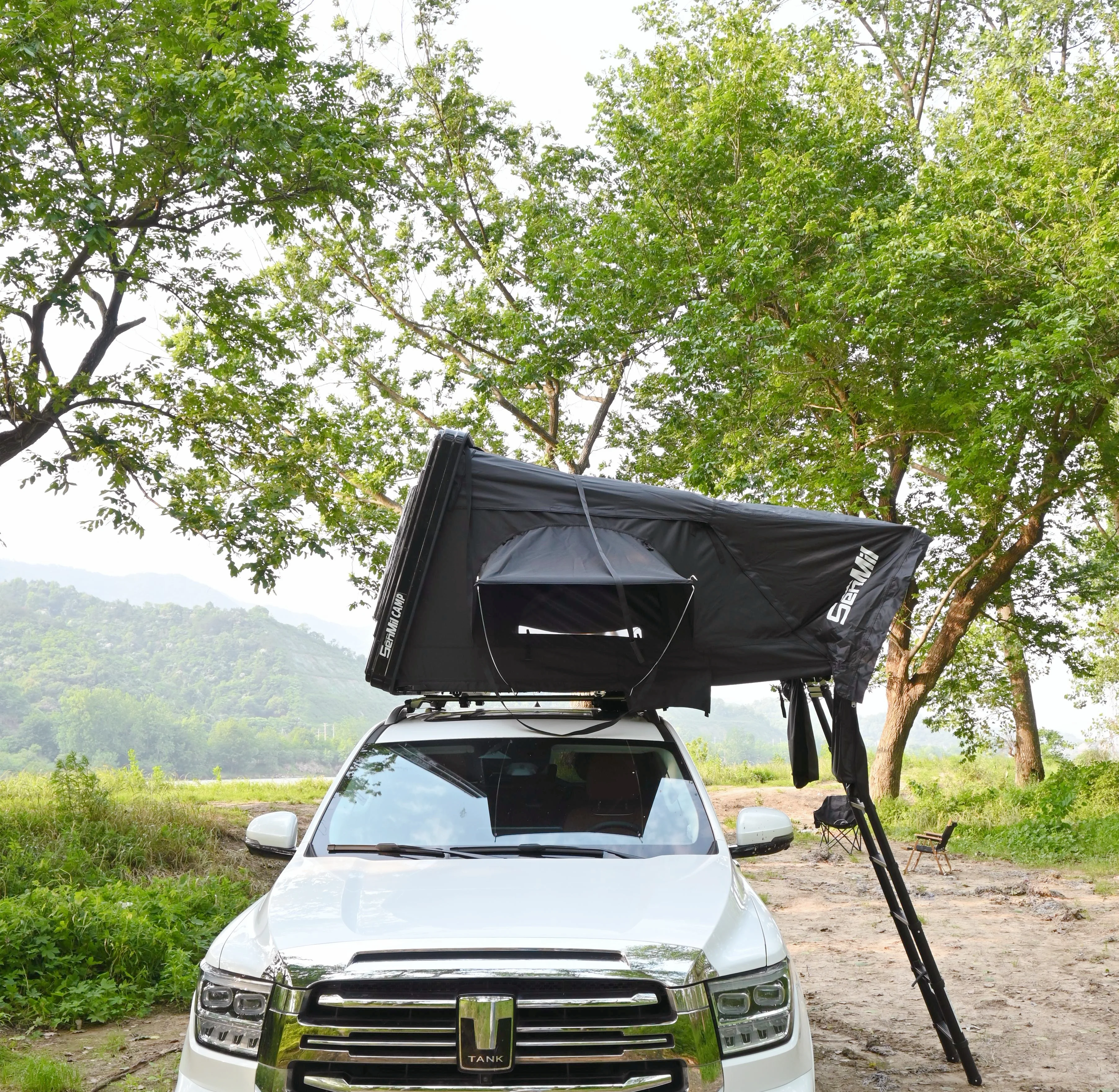 Portable Camper Pop Top Camp Roof Top Tent With Upgraded High-Density Sponge Mattress