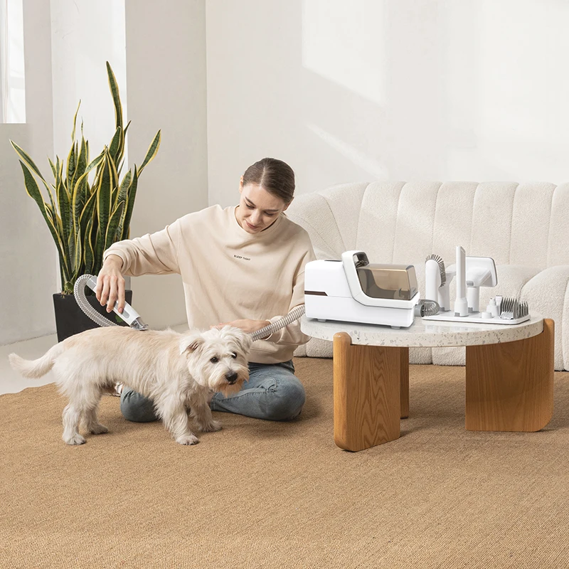 2023 New Release 6 in 1 1.8L 6 Different Nozzles High Suction Power Pet Vacuum Cleaner Grooming Tools for Dogs Cats