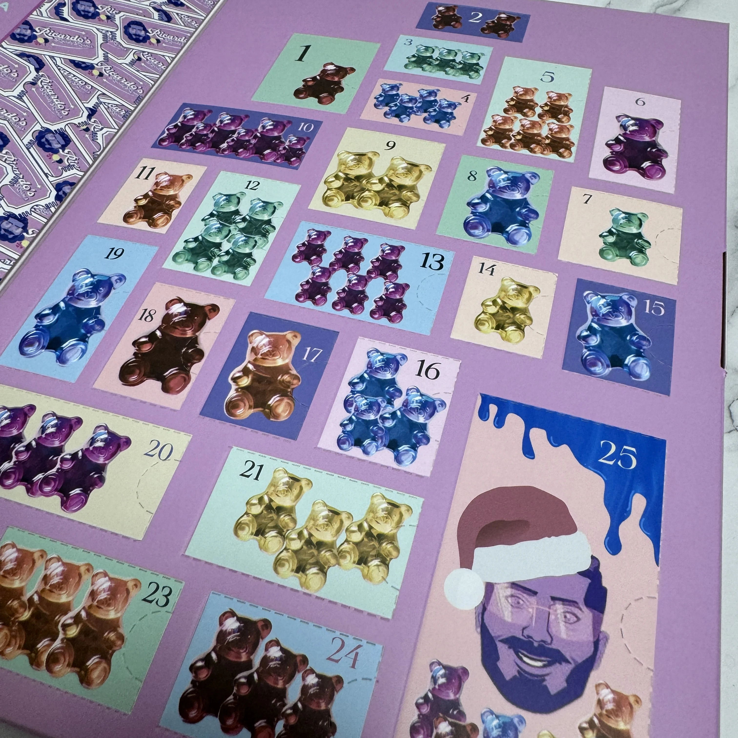 Custom Christmas Gift Packaging Advent Calendar Candies Mystery Box With 24 doors