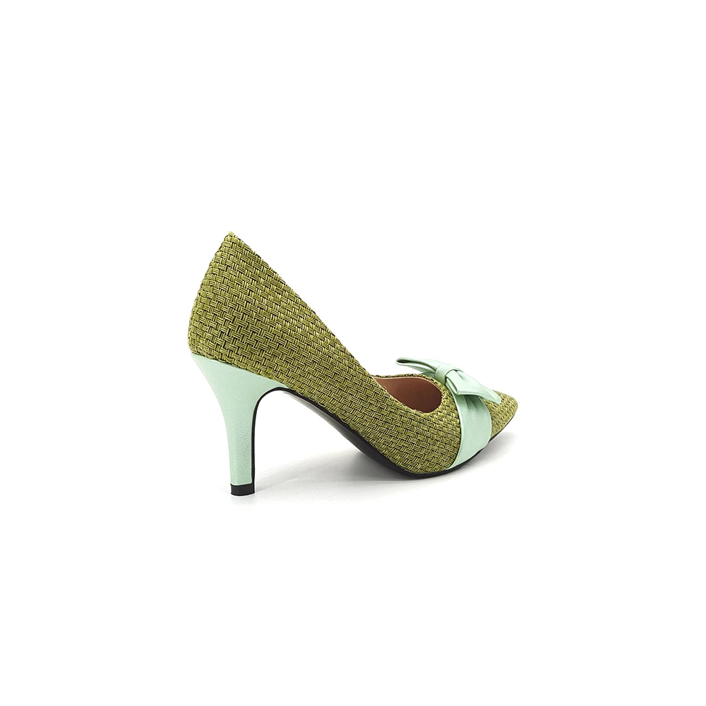 2022 New Color Onion Green Candy High Heel 7 Colors Elegant Ladies Stiletto Women Haif Shoes Wedding Pumps With Bow