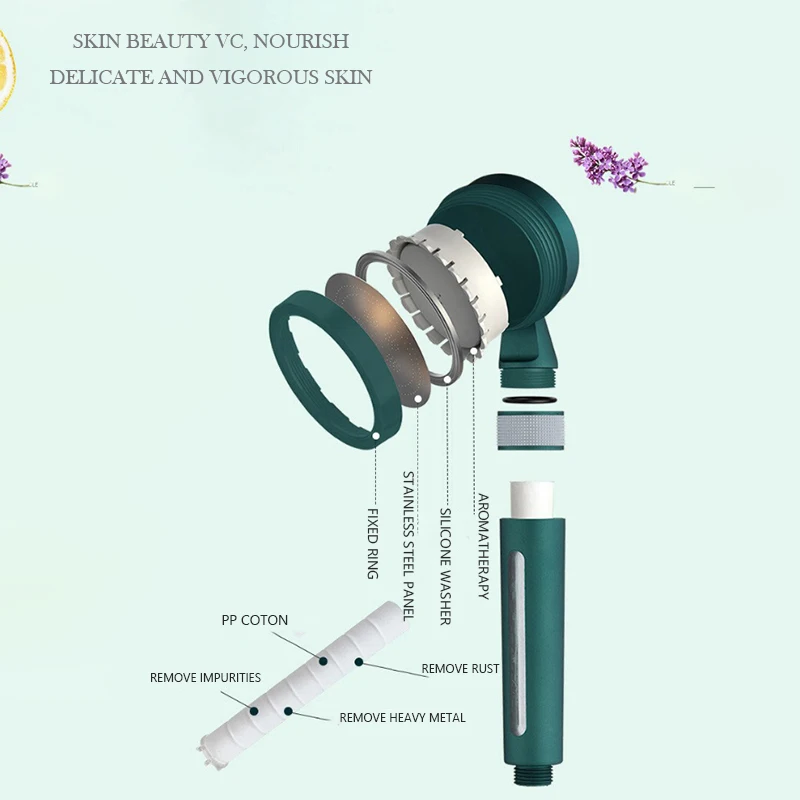 Supercharging Water Saving Ionic Filter Hand Held ABS Shower Head Dechlorination Filter Bathroom Shower Set