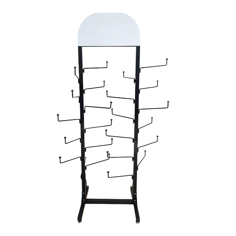 Hot Selling Multi-layer Metal Black Wig Display Stand with Hooks for Wig Stores, Braiding Hair Rack