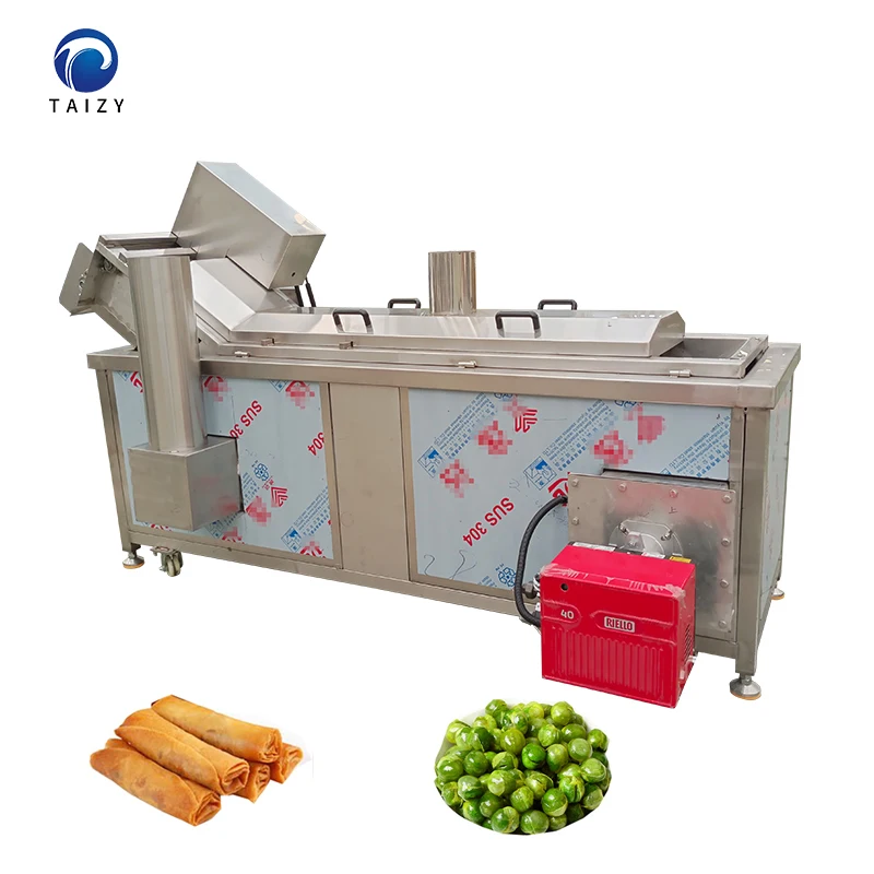 Continuous Conveyor Chip Deep Fryer Falafel Crispy Chicken Automatic Frying Machine