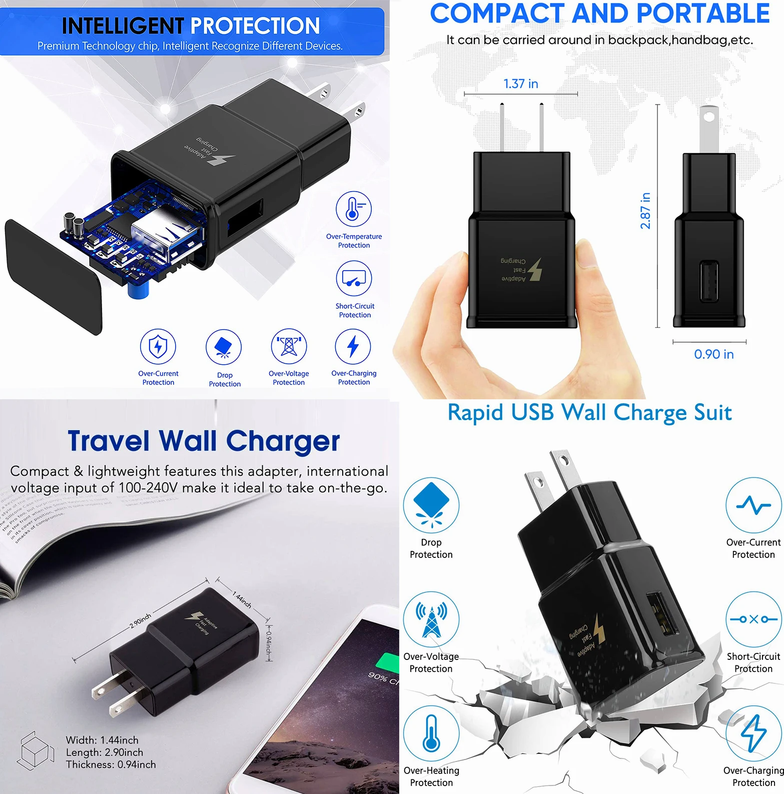 Адаптер питания 5V2A Usb быстрое портативное зарядное устройство для мобильных телефонов