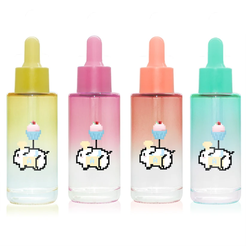 Hair Oil Packaging Customized logo 30ml 40ml 60 ml 100ml Clear Olive Green Glass Serum Bottle Amber Essential Oil Dropper Bottle