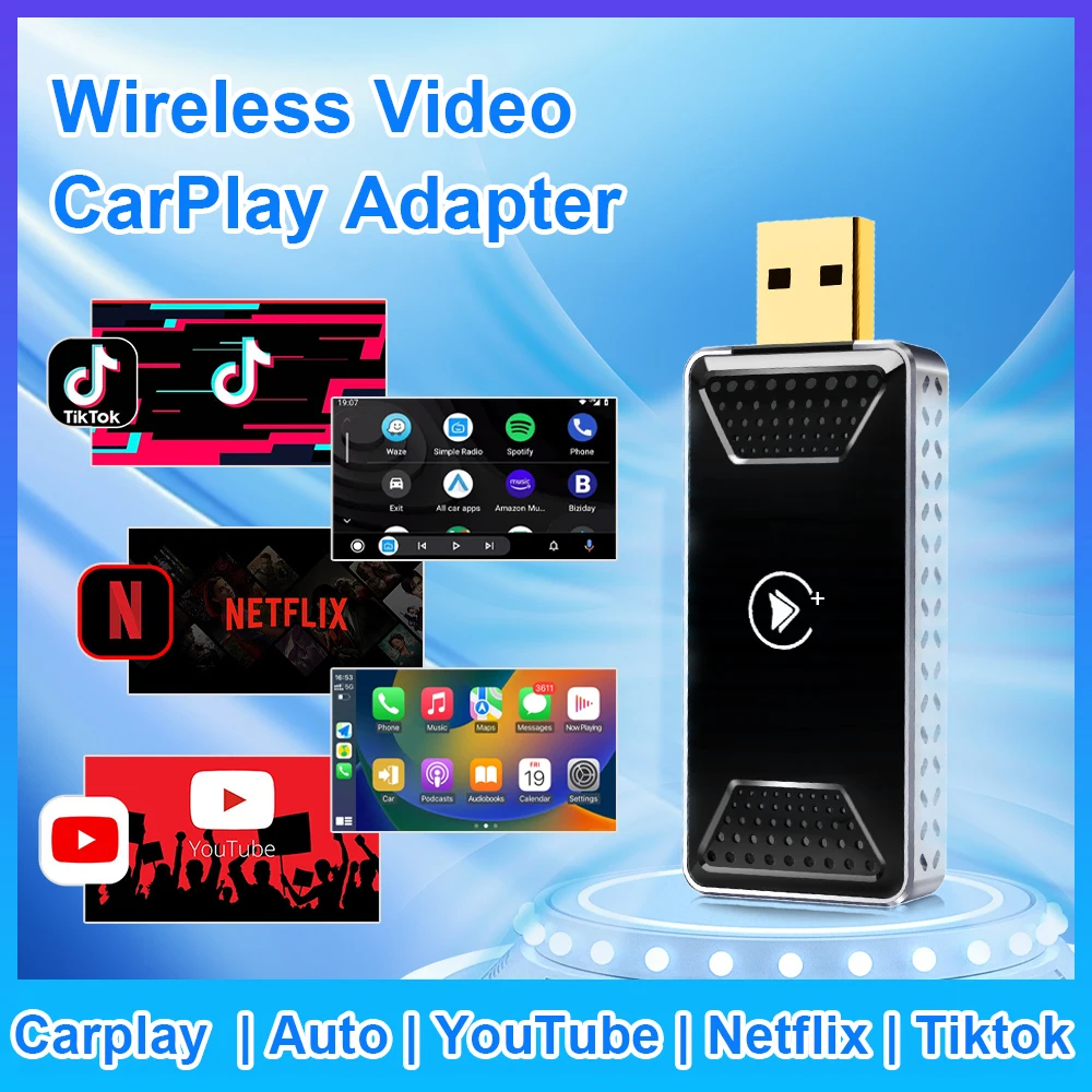 2+16G Wired To Wireless Carplay Adapter Android Auto Adapter Youtube Netflix Video Ai box