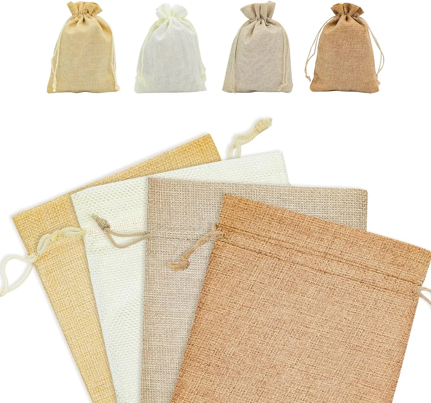 10*14cm Linen Reusable Burlap Gift Bags with Drawstring Small Party Favor Gift Bags Sacks Sachet Bulk Bags recycled