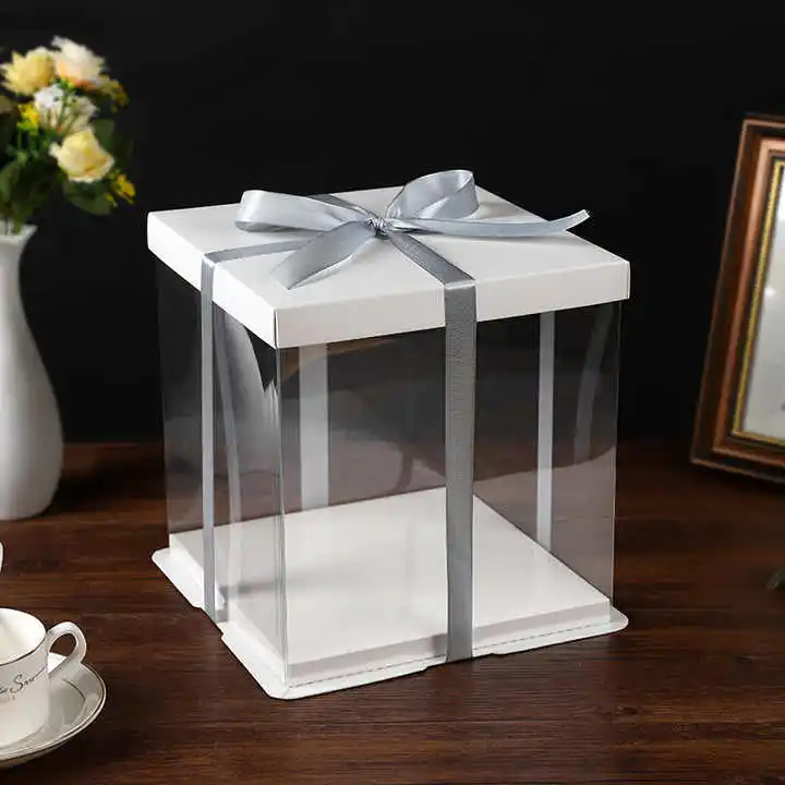 Fashion Birthday Wedding Party Luxury Gift Box Bakery Dessert Transparent Mini Cake Boxes