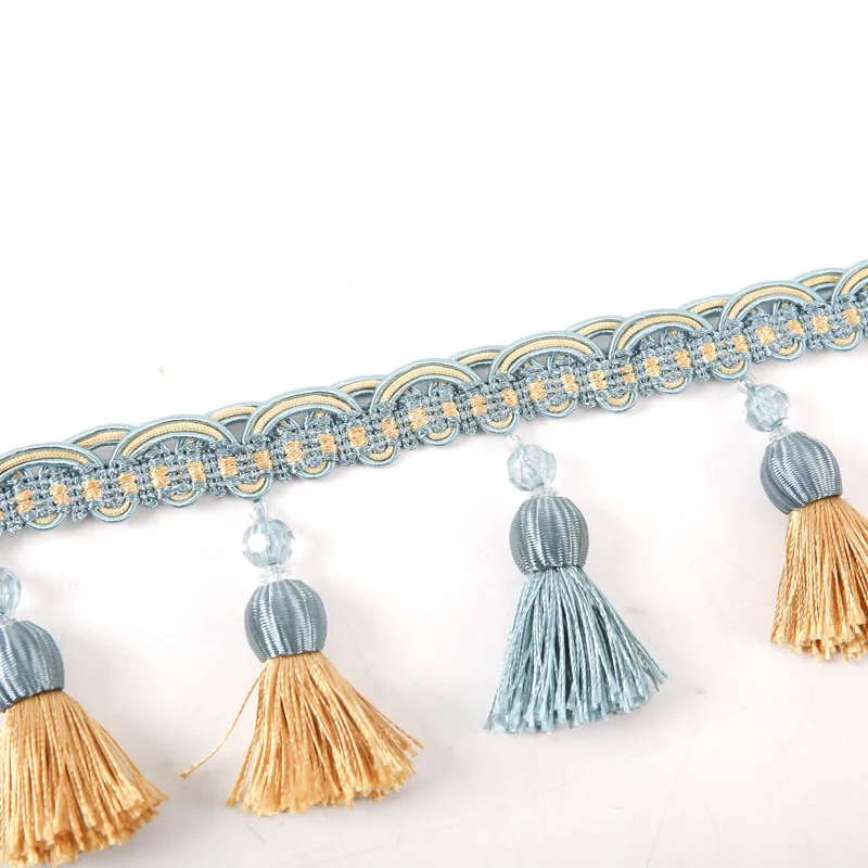 China textile City European lace fringe hanging tassel complete two-color small hanging ball trim