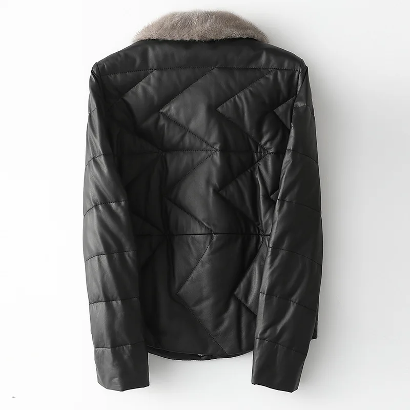 Autumn and winter new fur coat women short slim fashionable mink fur collar fur coat women